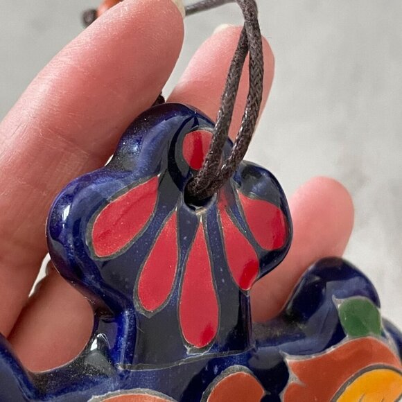 Talavera Hand Painted Cross Wall Hang Multicolor Ceramic GTO Guanajuato Mexico - Picture 5 of 9